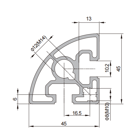 Cheap Wholesale Half Round Aluminium Corner Extrusion Profile