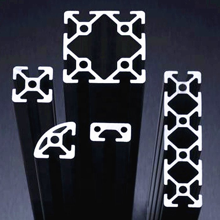 C Beam Linear Rail 4080 Black Anodized CNC custom aluminium extrusion profiles