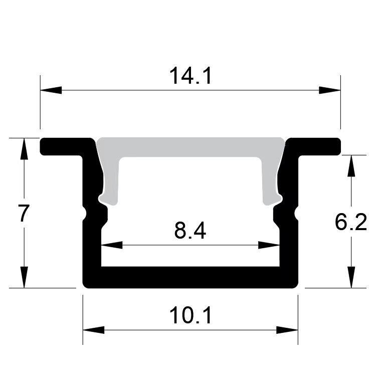 Factory Price Alu Kitchen Cabinets Profile U Heat Sink Channel 10x7mm Led Strip Light Aluminum Profile