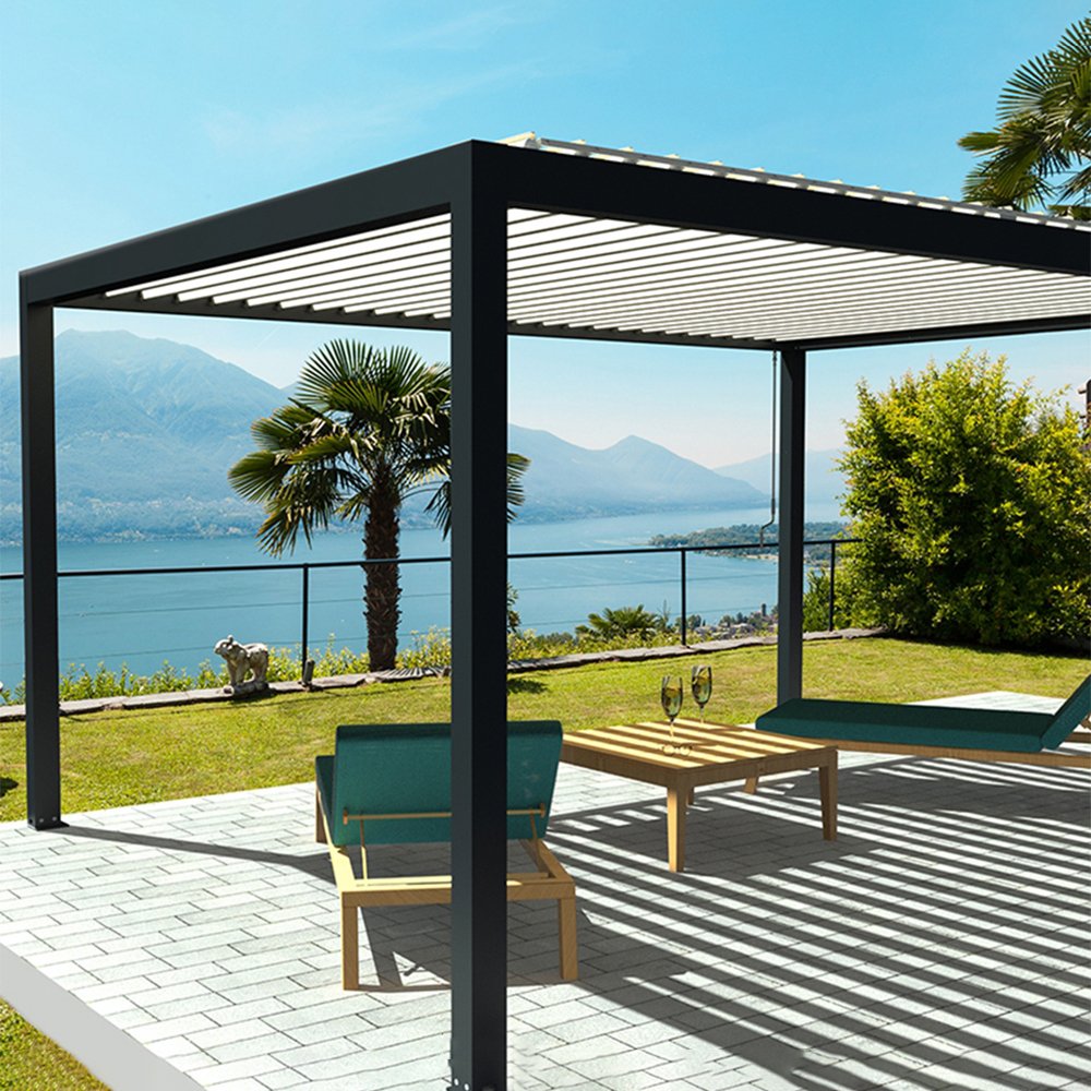 Hot sale balcony patio backyard pergolas bioclimatica exterior aluminum profile pergola aluminium outdoor waterproof