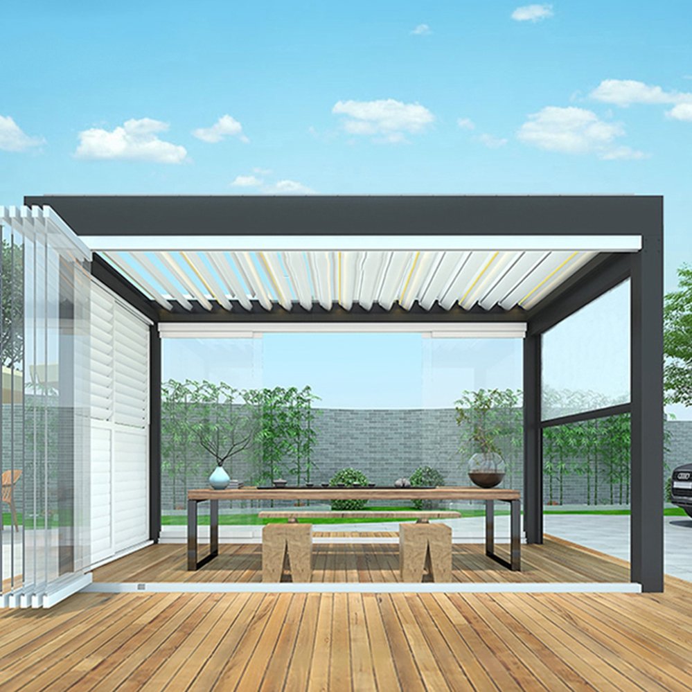 Hot sale balcony patio backyard pergolas bioclimatica exterior aluminum profile pergola aluminium outdoor waterproof