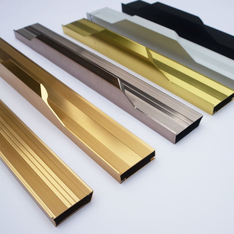 New design anodized polished aluminum handle profiles for kitchen cabinets cupboard frame customized