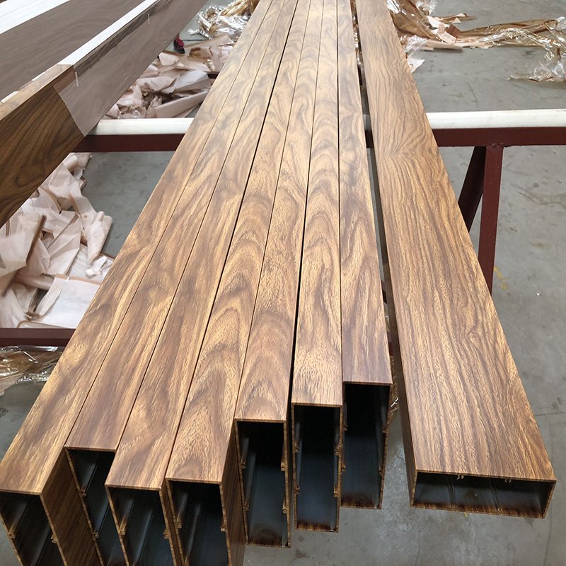 wood color aluminium square tube profile brackets sizes , aluminium square tube leg , aluminium square tube standard size