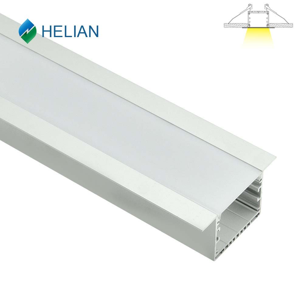 Aluminum recessed mounted extrusion wide aluminum channel profile with two wings for led strip lighting