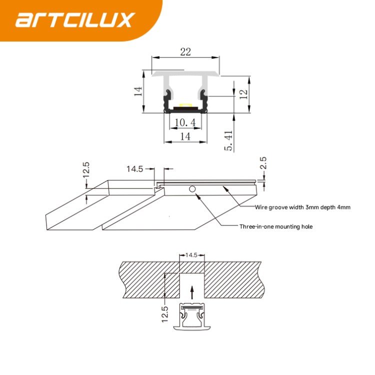12V/24V LED Indoor Lighting For furniture indoor sensor lighting channel led strip lighting