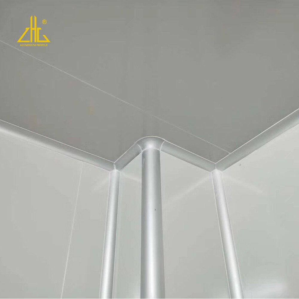 White anodized aluminum supplier clean room OEM supplies square rounded corners as connect aluminium profiles