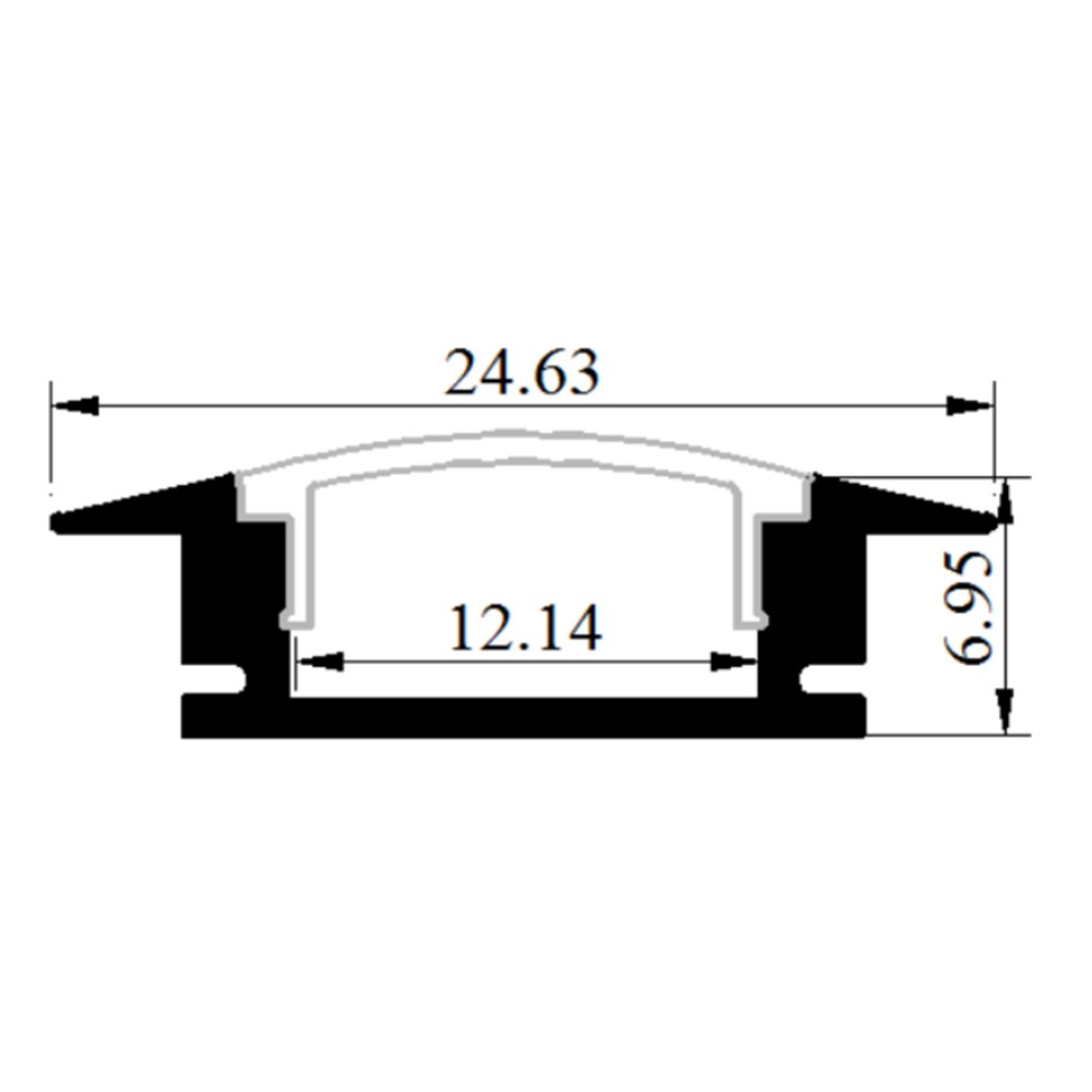 Recessed frame led aluminum profile led edge lit profile aluminium black led profile