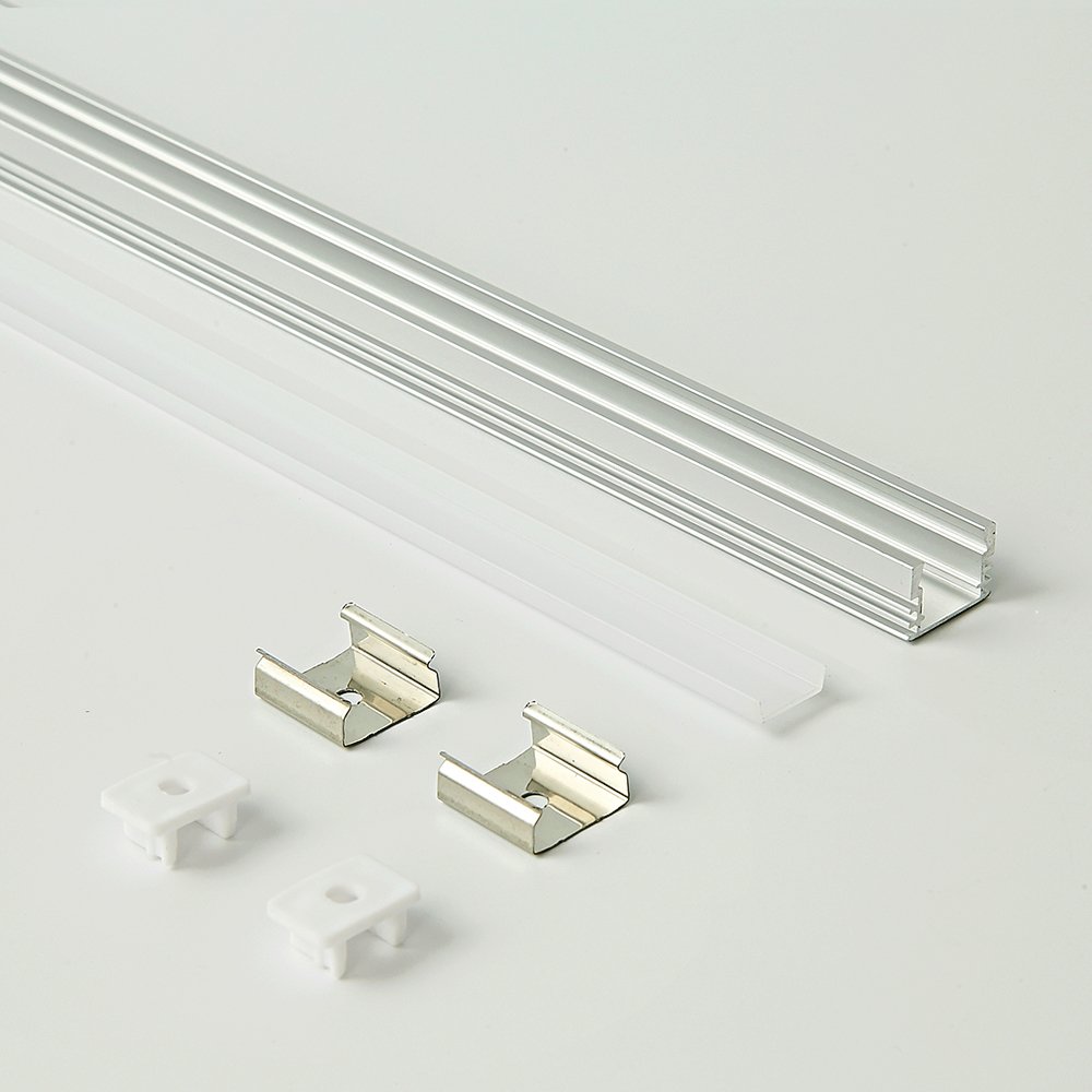 16x12mm U shape led aluminum strip With spots free led light aluminum profile for Surface mount Extruded aluminum profile