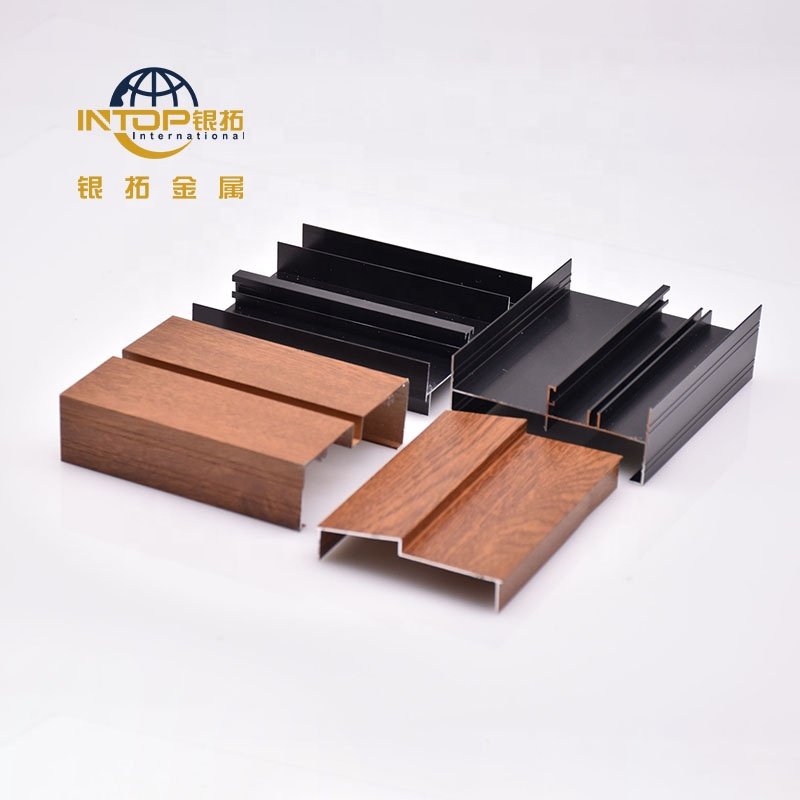 Extrusion Aluminum Profile Aluminum Cover Plate Profiles Wood Grain Window Aluminum Profile