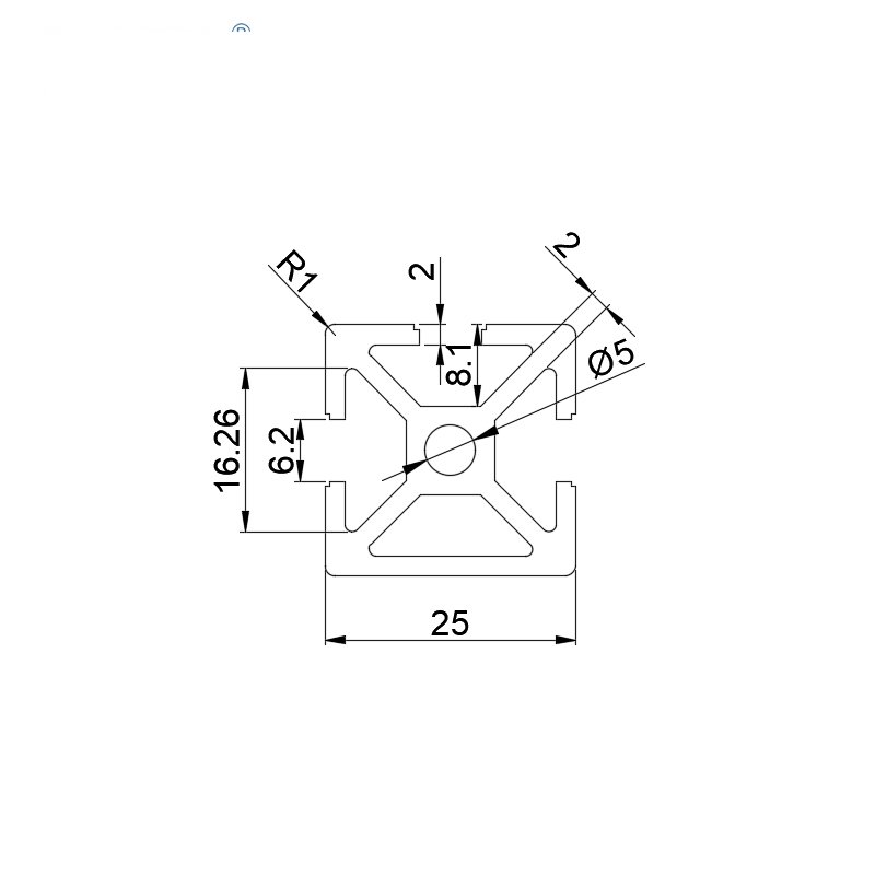 OB2525E1 anodized aluminium profile aluminium profile manufacturer for industry #8147