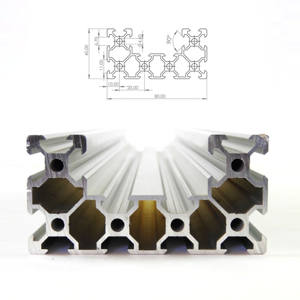 C Beam 40X80 Industrial Aluminum Extrusion Manufacturer 4080 T Track V Slot Extrusion Aluminium Profile