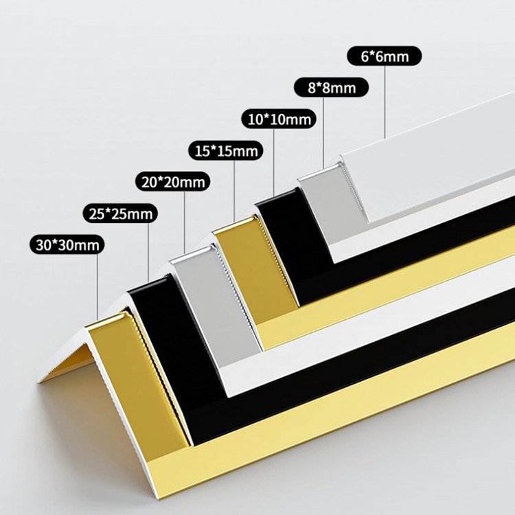 L Shape Aluminum Profiles for Tile Edge Wall Corner Trim Profile Metal Trim for Wall Angle L Aluminum Frame for Wall Decoration