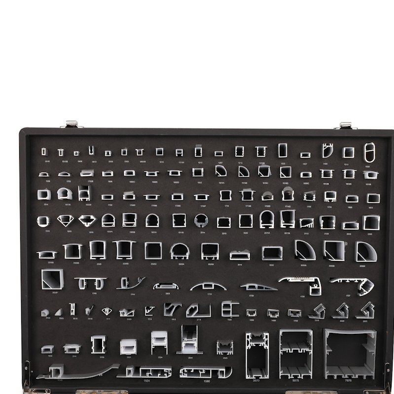 Aluminum extrusion sample suitcase for led strip aluminium profile and led channel custom sample box