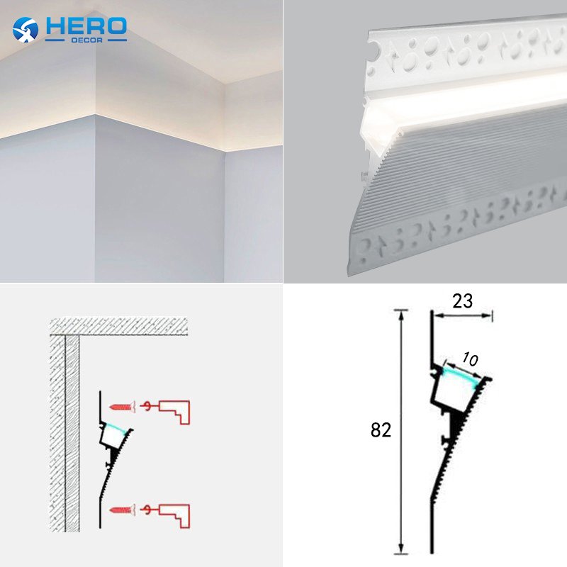 High Quality Surface Mounted LED Strip Light Aluminium Extrusion Profile LED Ceiling Aluminum Profile Channel