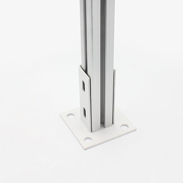 2020 Series White Carbon Steel Floor Mount Plates Anti-Seismic bracket Fixed Base For 2020 T Slot Aluminium Profile Extrusion