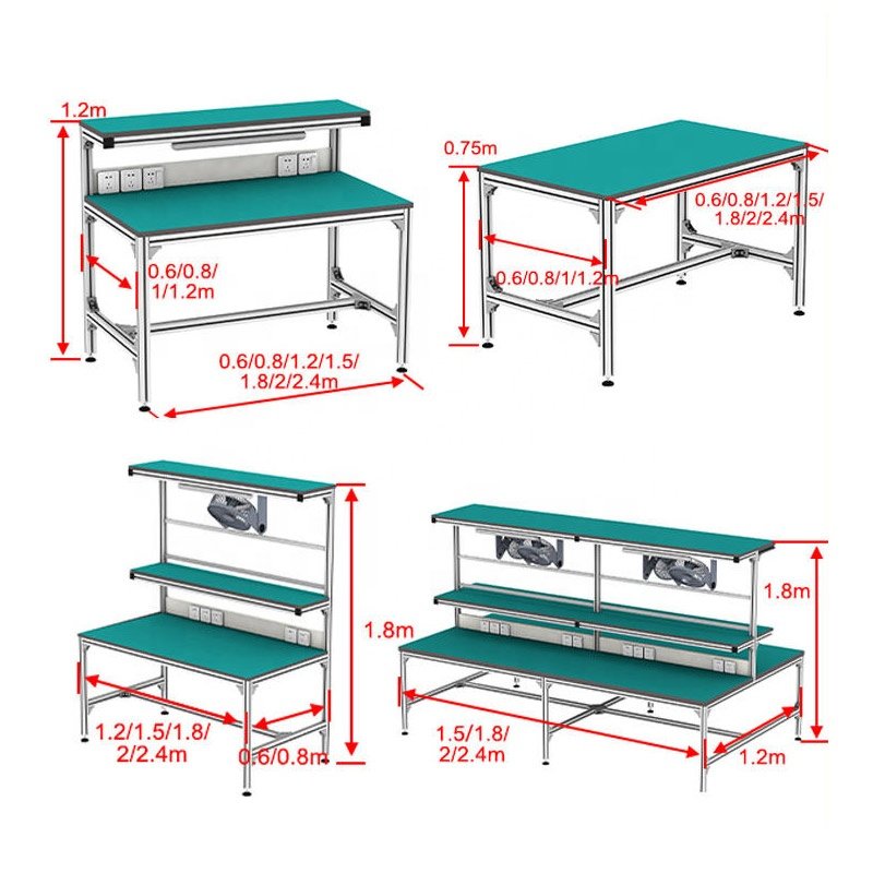 Cheap Aluminum Profile Used In Optical Furniture Workstation Aluminium Profile Work Table