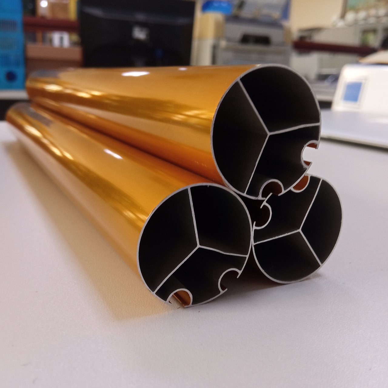Aluminium Golden Anodised Curtain Rod