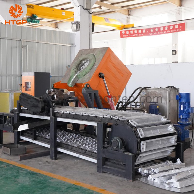 50KG-20Ton/h automatic zinc copper aluminum ingots conveyor production line and ingot casting machine aluminium melting furnace