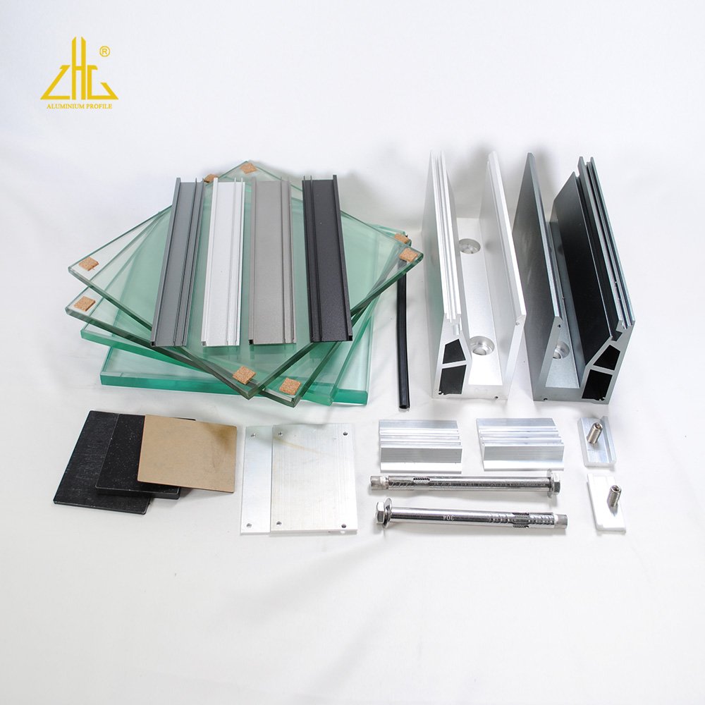 Aluminium Balustrades Aluminum Frameless Profile U Channel Clamp 10-20mm Glass Railing Pool Fence