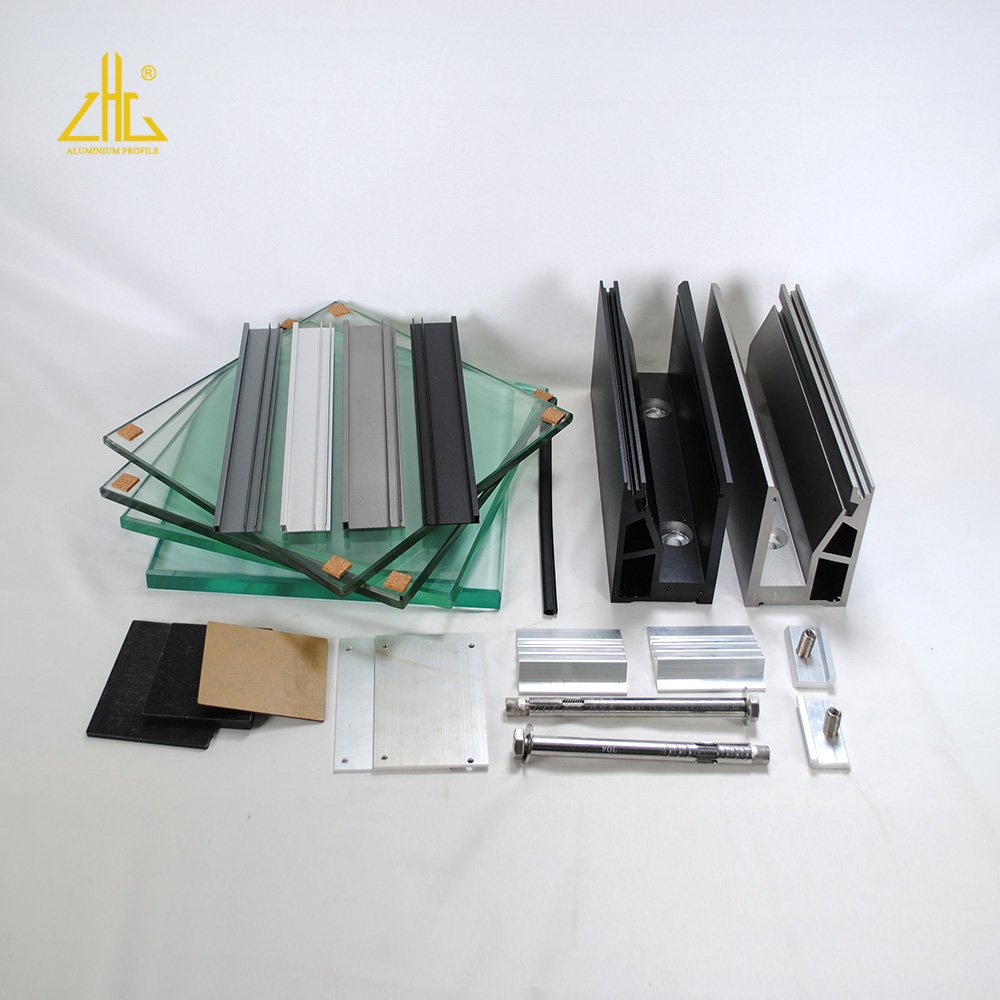 Aluminium Balustrades Aluminum Frameless Profile U Channel Clamp 10-20mm Glass Railing Pool Fence
