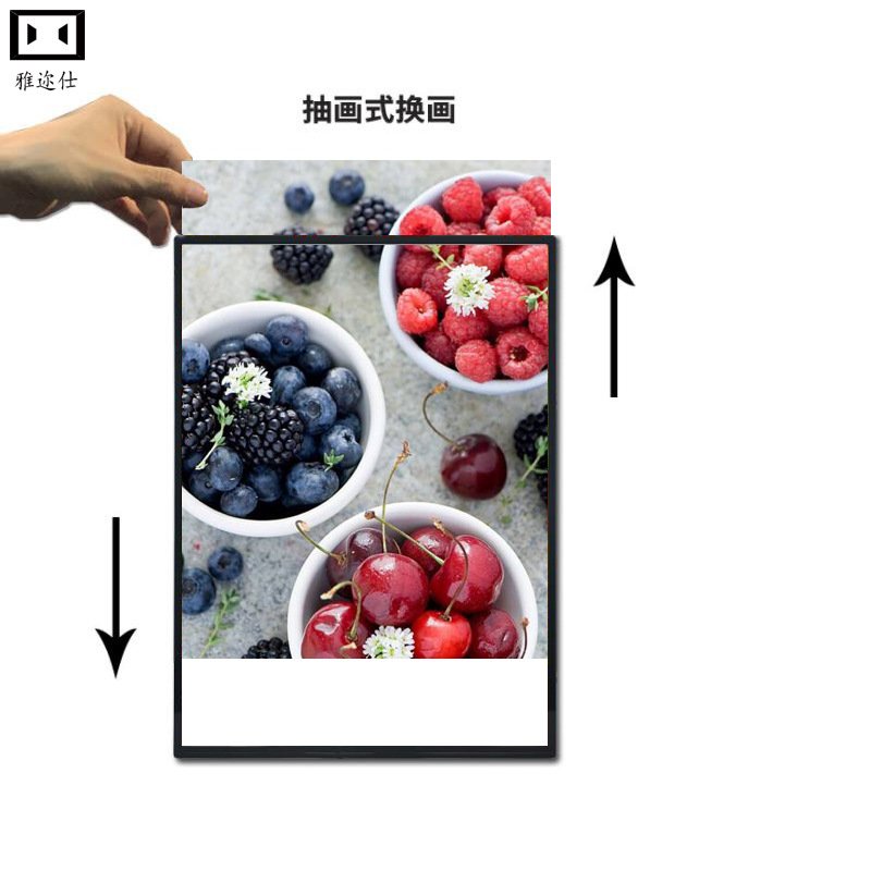 slim 9mm thickness aluminium profile picture can remove frame with glass in restaurant Menu board wall mount aluminum profile
