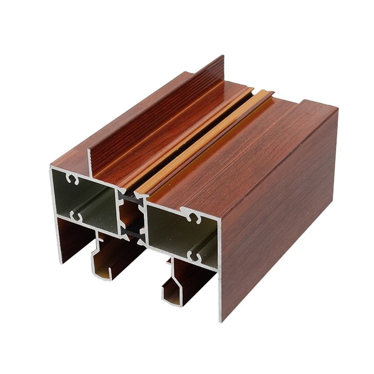 Customized Professional Manufacture Wood Grain Aluminum Profile For Window Door Wall
