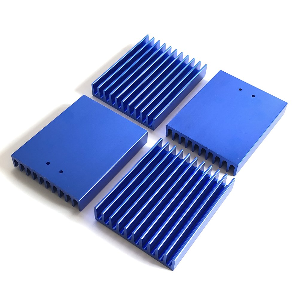 Blue Anodized Extruded Aluminum Heatsink 45(W)*10(H)*55(L)mm IC PCB Chip Heatsink