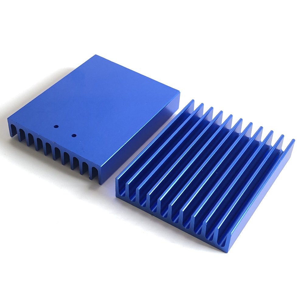 Blue Anodized Extruded Aluminum Heatsink 45(W)*10(H)*55(L)mm IC PCB Chip Heatsink