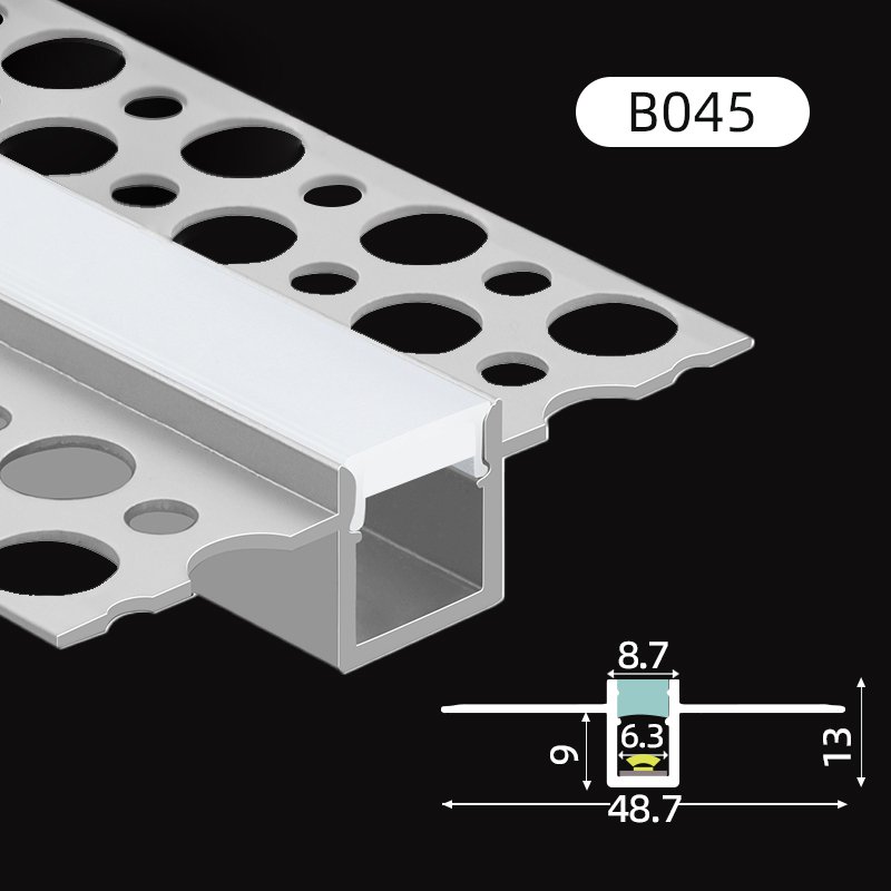 B045 Free Sample for Ceiling Bar Lighting Strips Alu Recessed Drywall Gypsum Wall Plaster in led Aluminium profile Channel