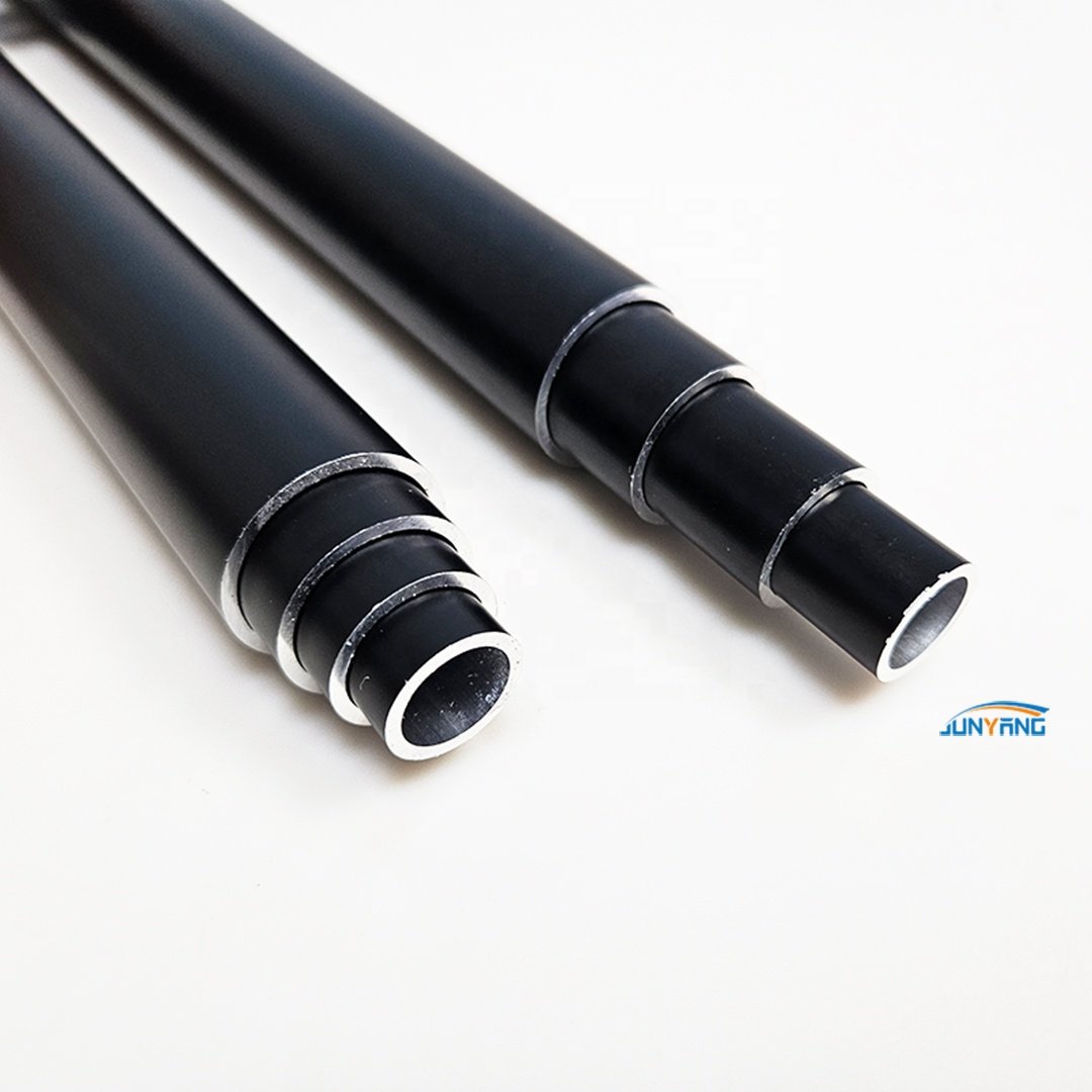 6061 6063 T5 T6 Black Powder Spray Telescopic Pipe Extruded Aluminum Pipes Tubes Round Telescopic Tube Aluminum Profile