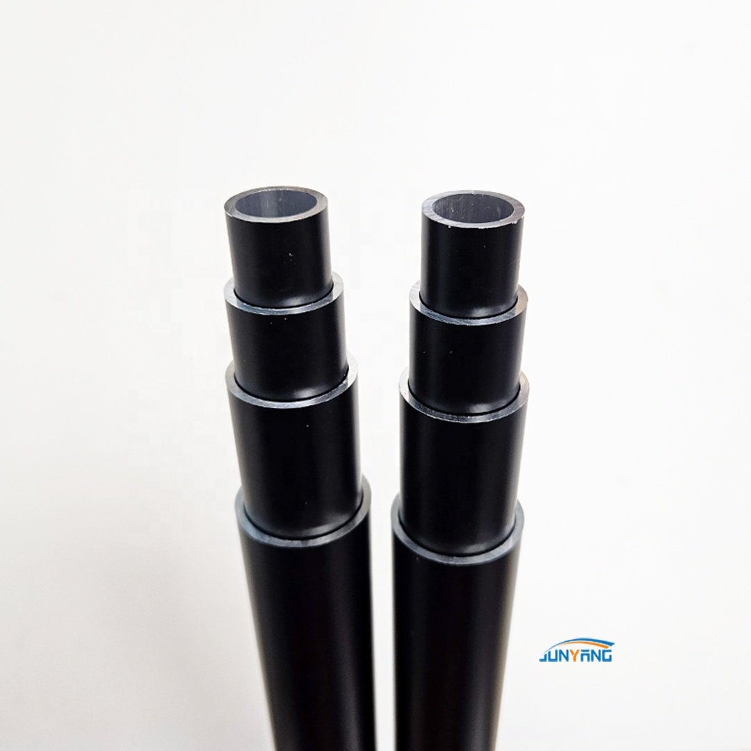 6061 6063 T5 T6 Black Powder Spray Telescopic Pipe Extruded Aluminum Pipes Tubes Round Telescopic Tube Aluminum Profile