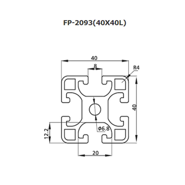 FP-2093 European standard slot 8 anodized aluminum extrusion t slot led aluminum profile
