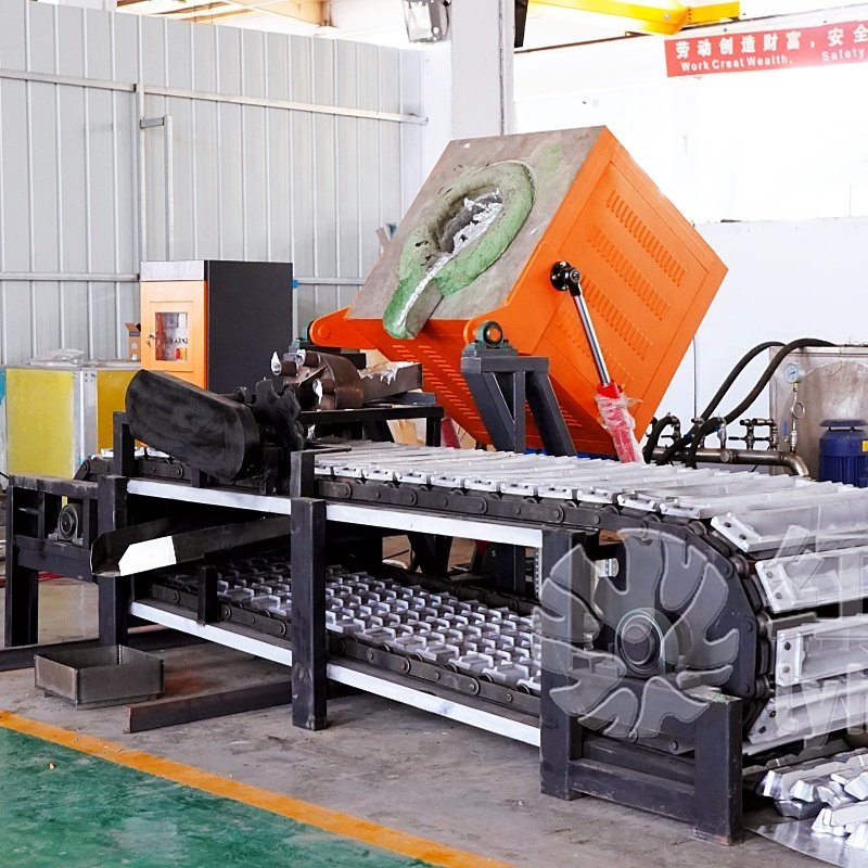 Nonferrous metal continuous automatic casting machine 10kg 6.5kg aluminum ingot production line brass casting conveyor
