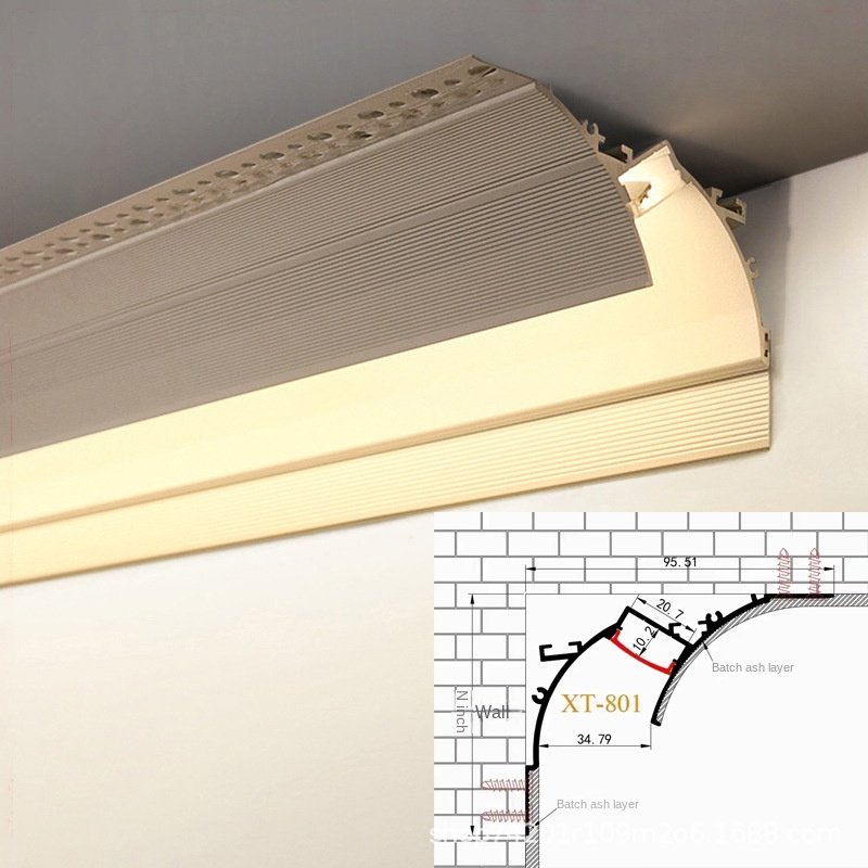 Alu Alloy 6063 Accessories Extrusion Housing Channel Diffused Cover For wardrobe wall Lighting Strip Led Aluminum Profiles