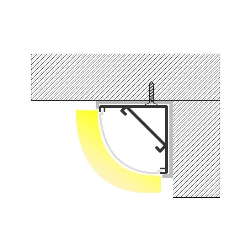 B-J1616 Extrusion 90 Degree Angle Black led Aluminum Profile led Aluminum Profile Channel, Cabinet Lamp Aluminum Profile
