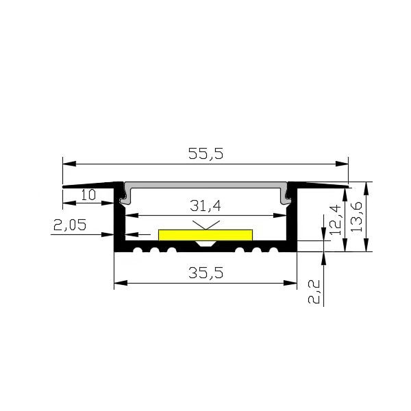 Black led aluminum profile channel high quality for strip light drywall aluminum led profile