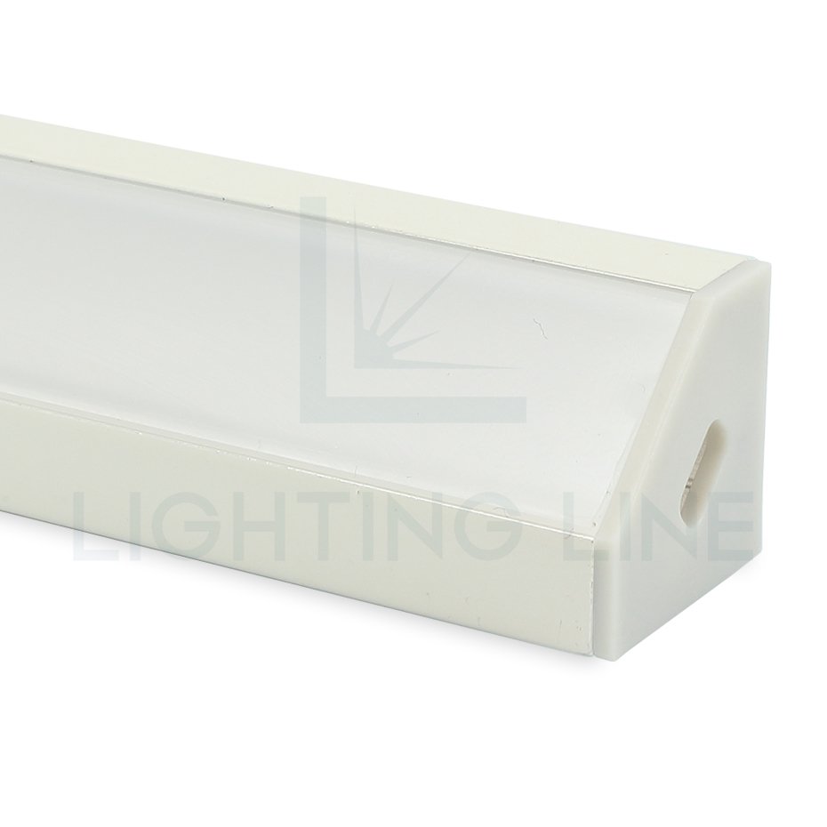 High Quality Corner Empty Painted White Led Strip Aluminium Profile 19x19 Millimeter