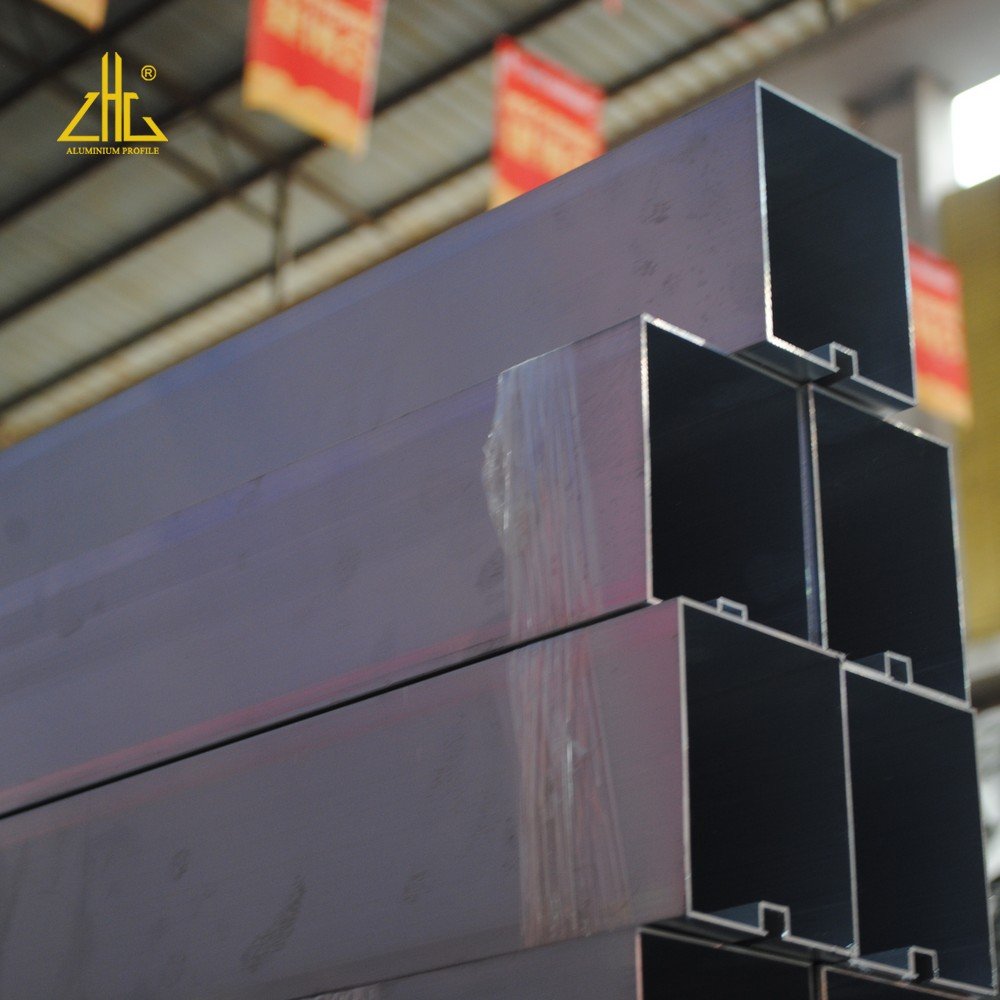 Aluminum tube suspended Wood Grain aluminium baffle ceiling U shape decorative Profile