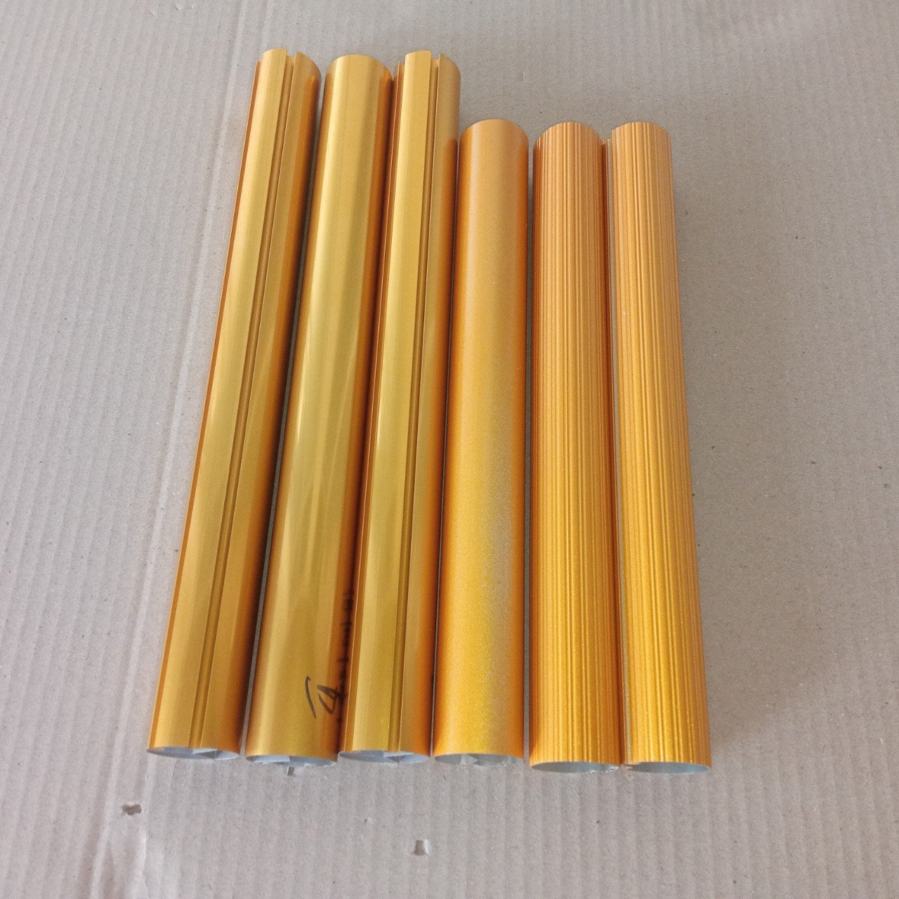 Golden Anodised Aluminium extrusion profile for curtain rod | aluminium tube profile manufactured in Vietnam