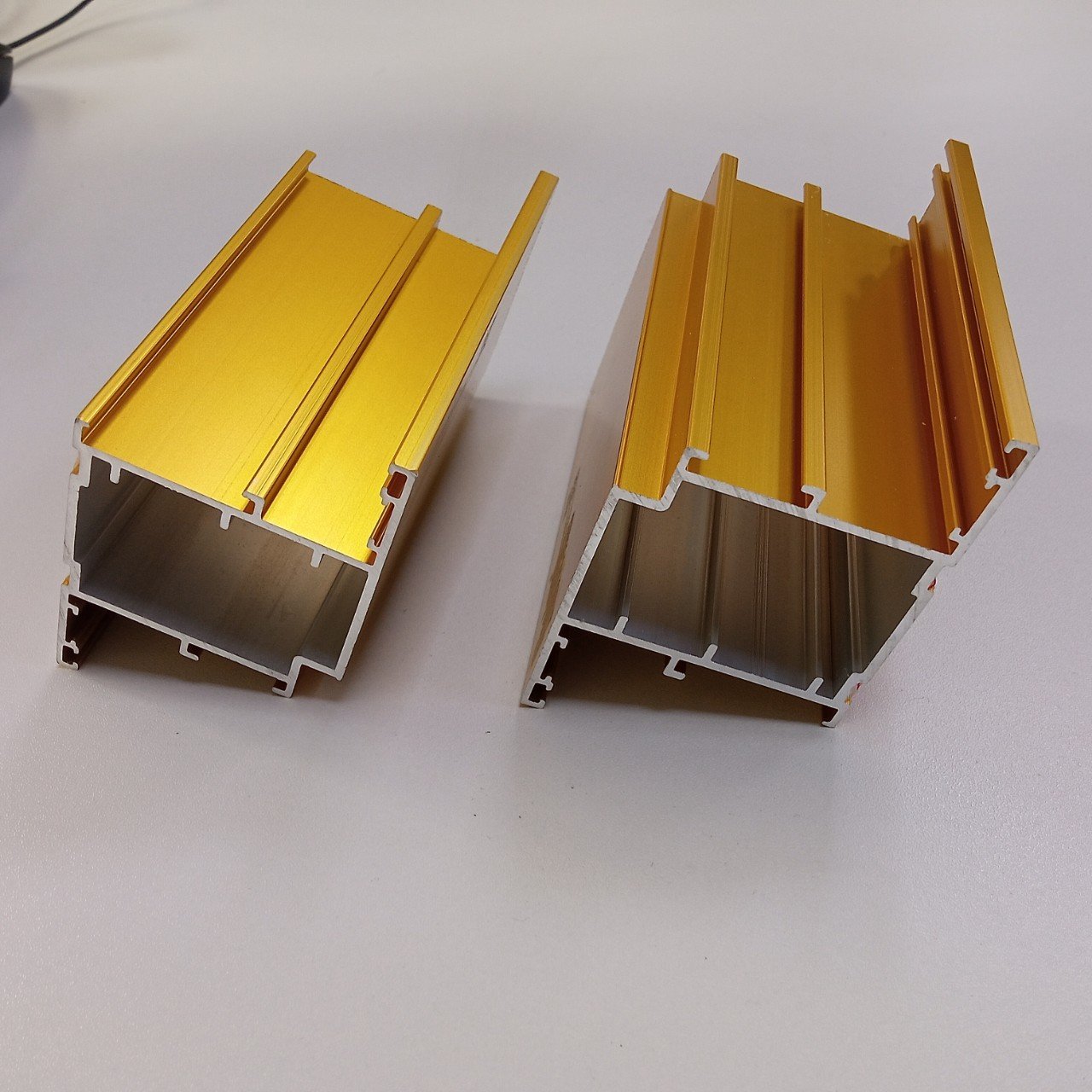 Gold anodised Aluminium extrusion profile from Song Hong Aluminium Vietnam