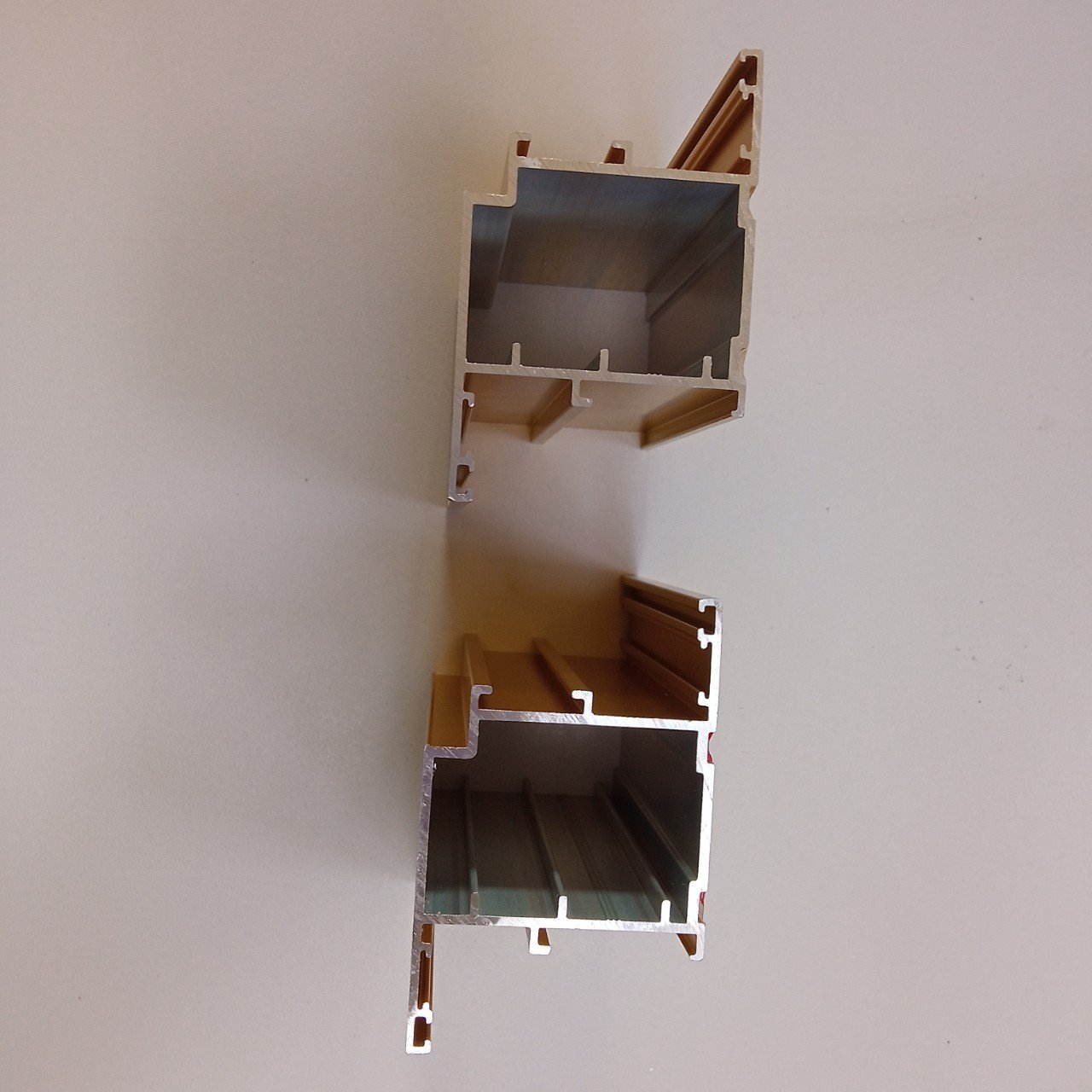 Gold anodised Aluminium extrusion profile from Song Hong Aluminium Vietnam