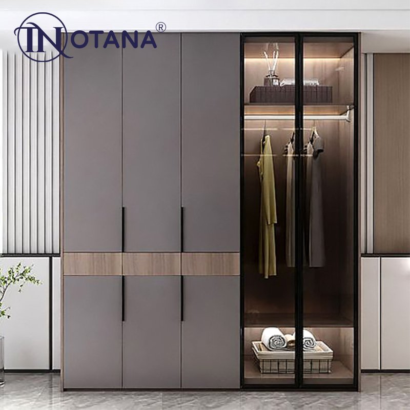 Aluminium profiles for furniture used in the wardrobe door frame black surface profiles SA-08