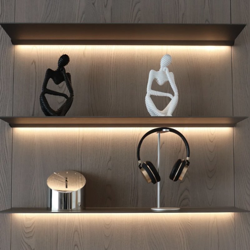L-shaped Multi-Purpose Aluminum Book Shelf Display Shelves Cabinet For Books Led Light Strip Display with LED lighting