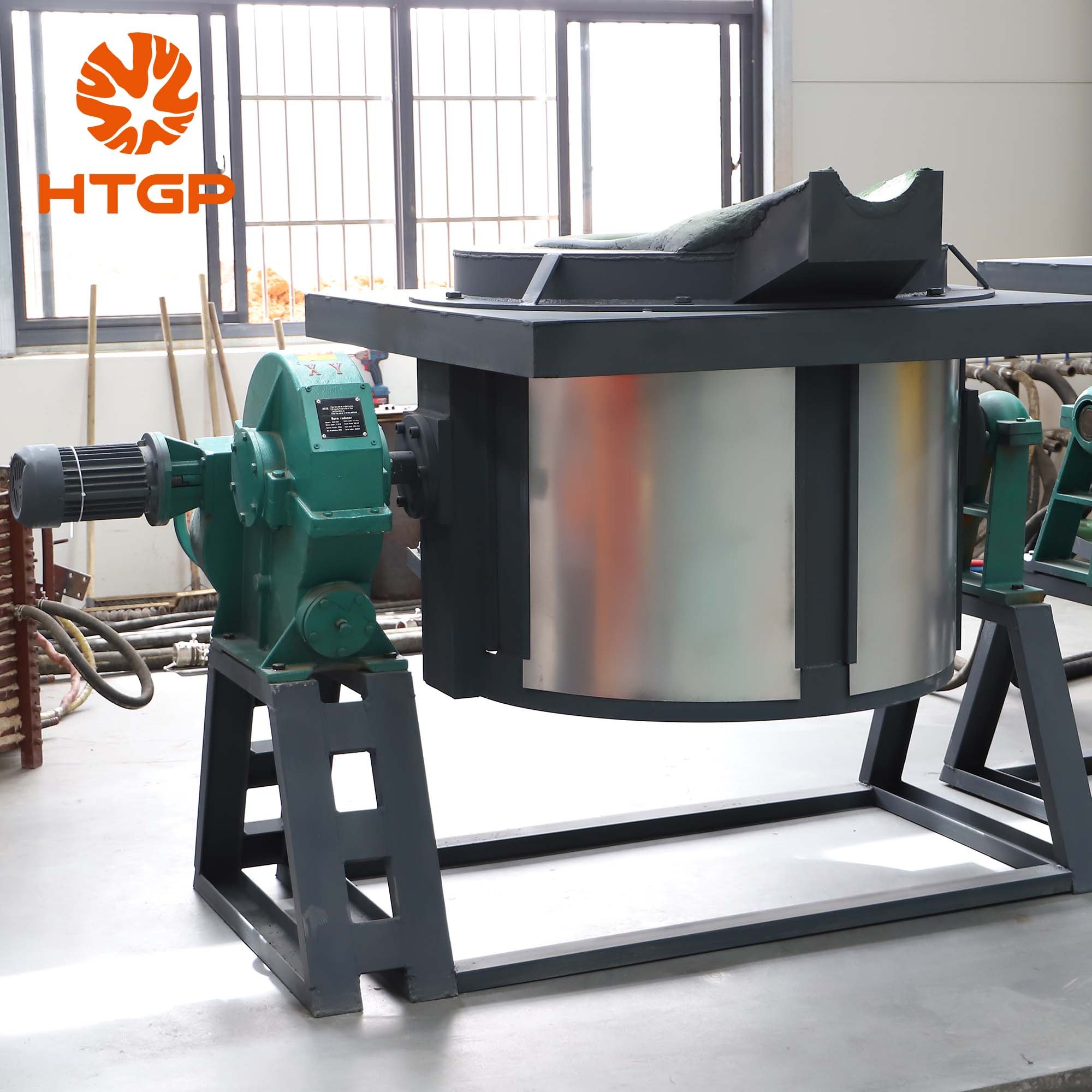 500kg 1ton Melting Aluminium Recycling Furnace Hydraulic Reducer Tilt Induction Aluminum Melting Machine Automatic Casting Line