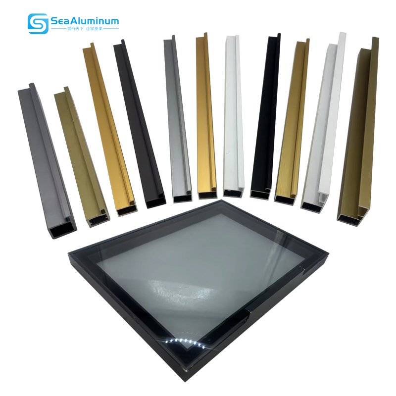 Factory Stock Square Aluminum Profile Kitchen Cabinets Wardrobes Anodized Finish Punching CNC Cutting Processing Services