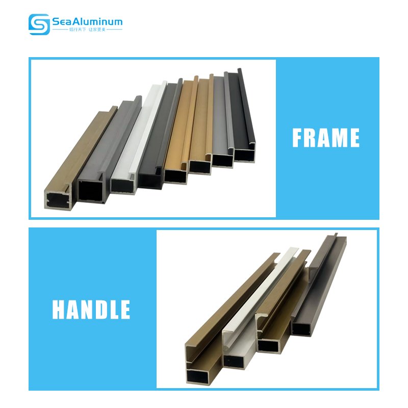 Factory Stock Square Aluminum Profile Kitchen Cabinets Wardrobes Anodized Finish Punching CNC Cutting Processing Services