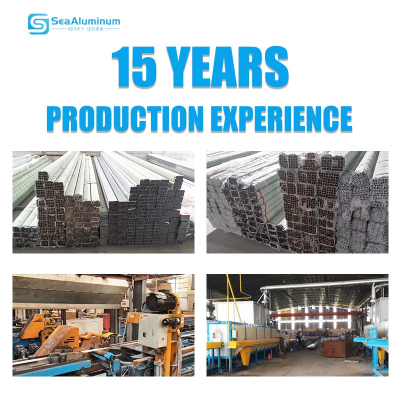 Factory Stock Square Aluminum Profile Kitchen Cabinets Wardrobes Anodized Finish Punching CNC Cutting Processing Services