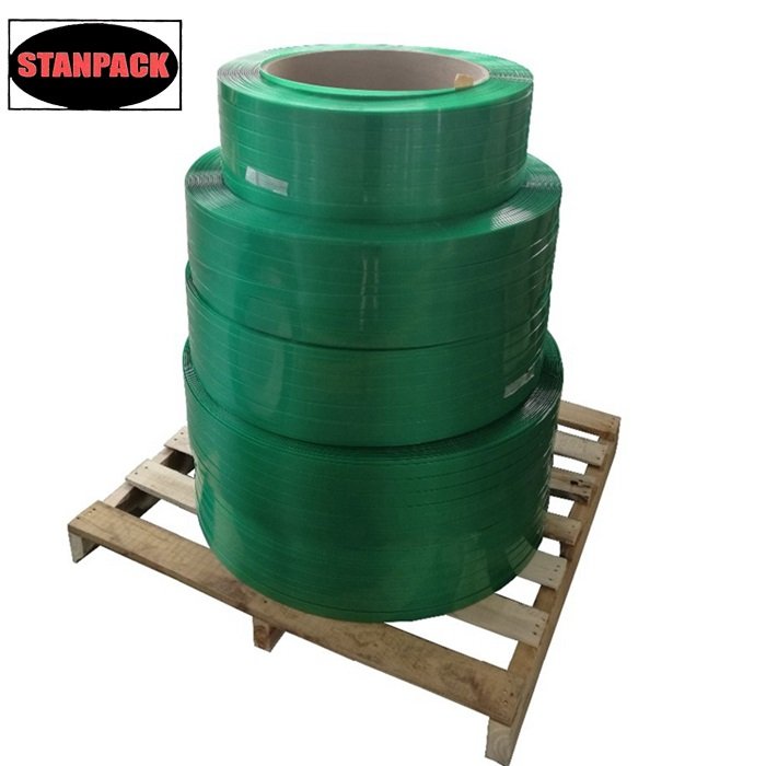 PET strapping tape for packing cotton and aluminum ingot and brick Strapping Roll Dubai Polyester Strapping Factory