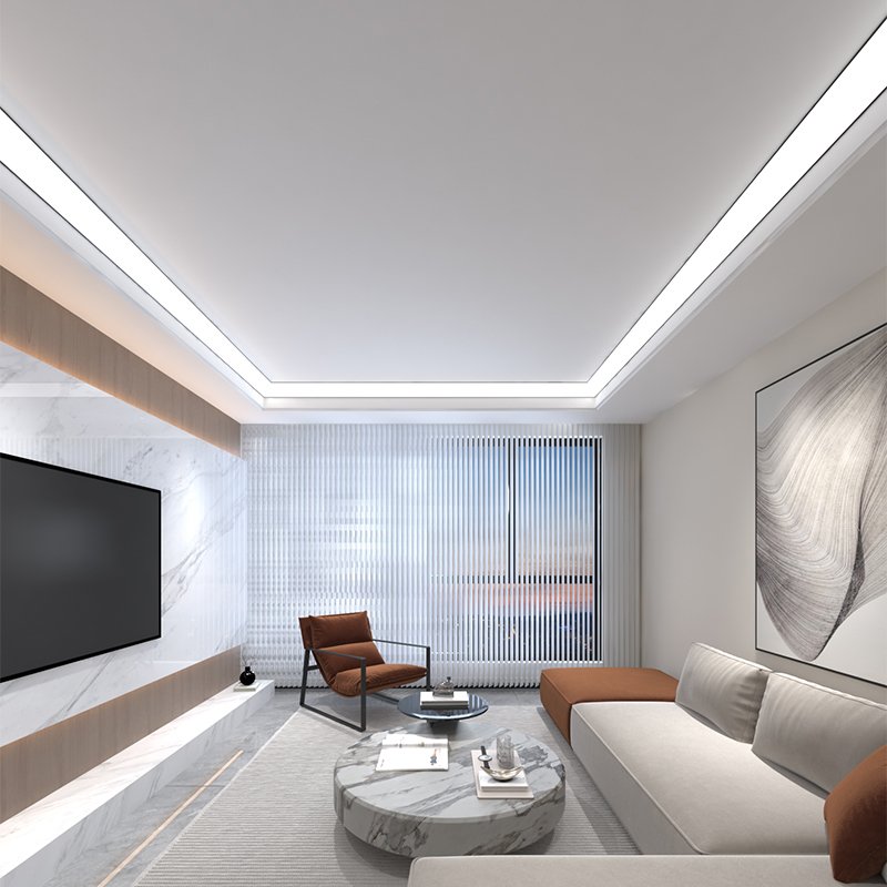 Luminous led aluminium profile for top ceiling channels extrusions corner profile light LED strip cove lighting
