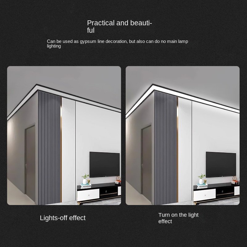 Luminous led aluminium profile for top ceiling channels extrusions corner profile light LED strip cove lighting
